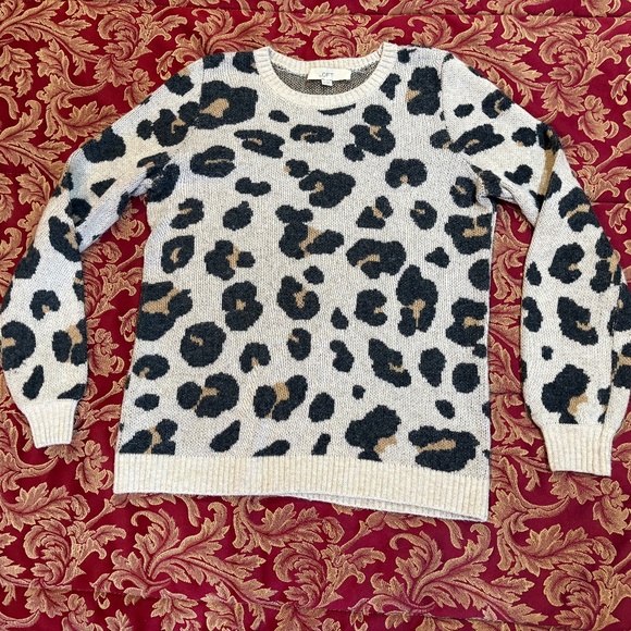 Loft Leopard Pullover Sweater Women's XS - Picture 1 of 7